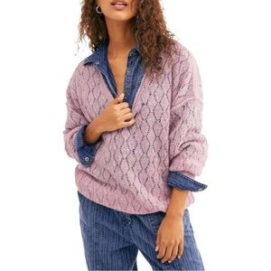 Free People Say Hello Purple Sweater